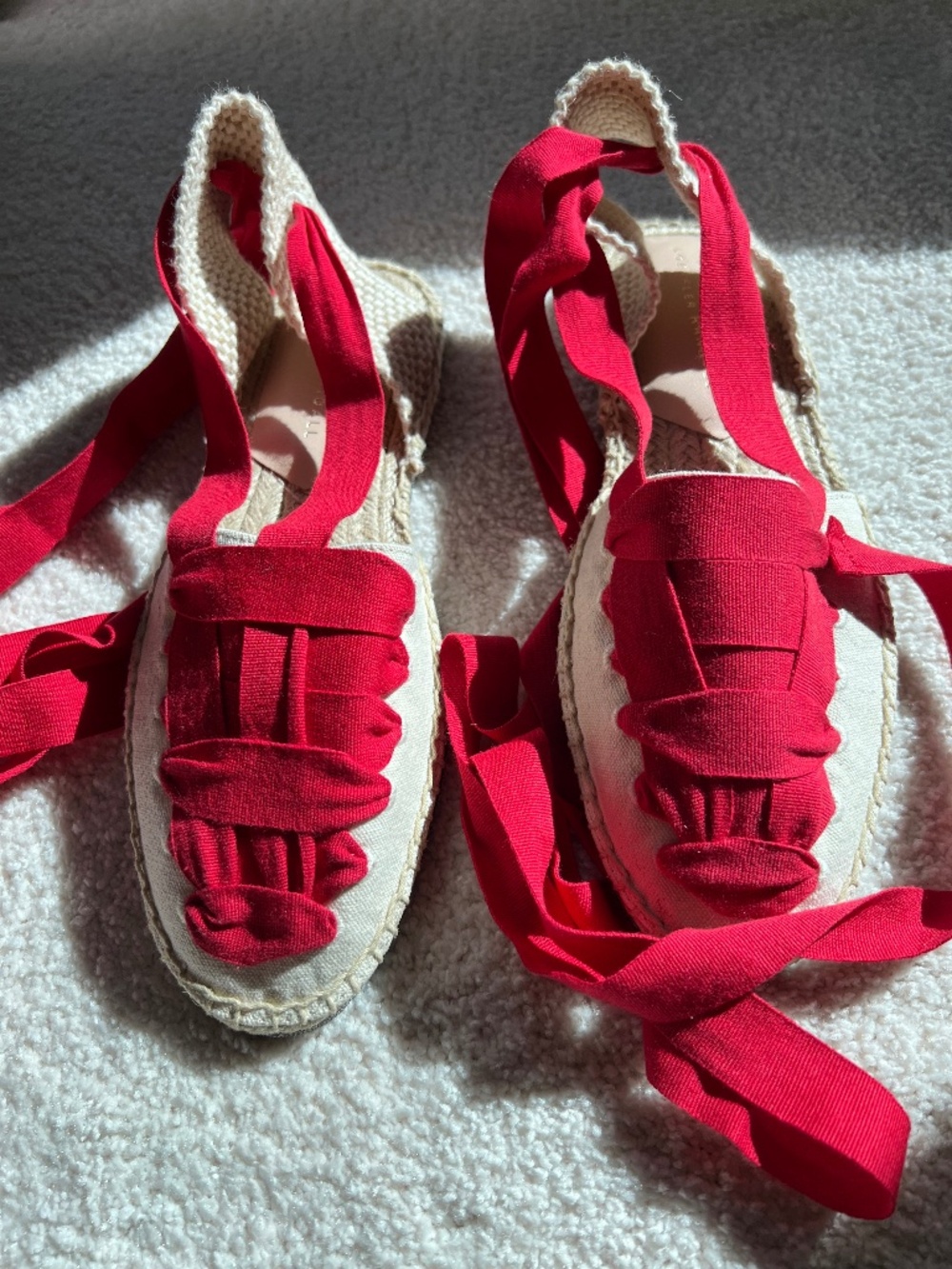 New - Loeffler Randall Wilson flat Ankle Wrap Espadrilles - Size 8.5
